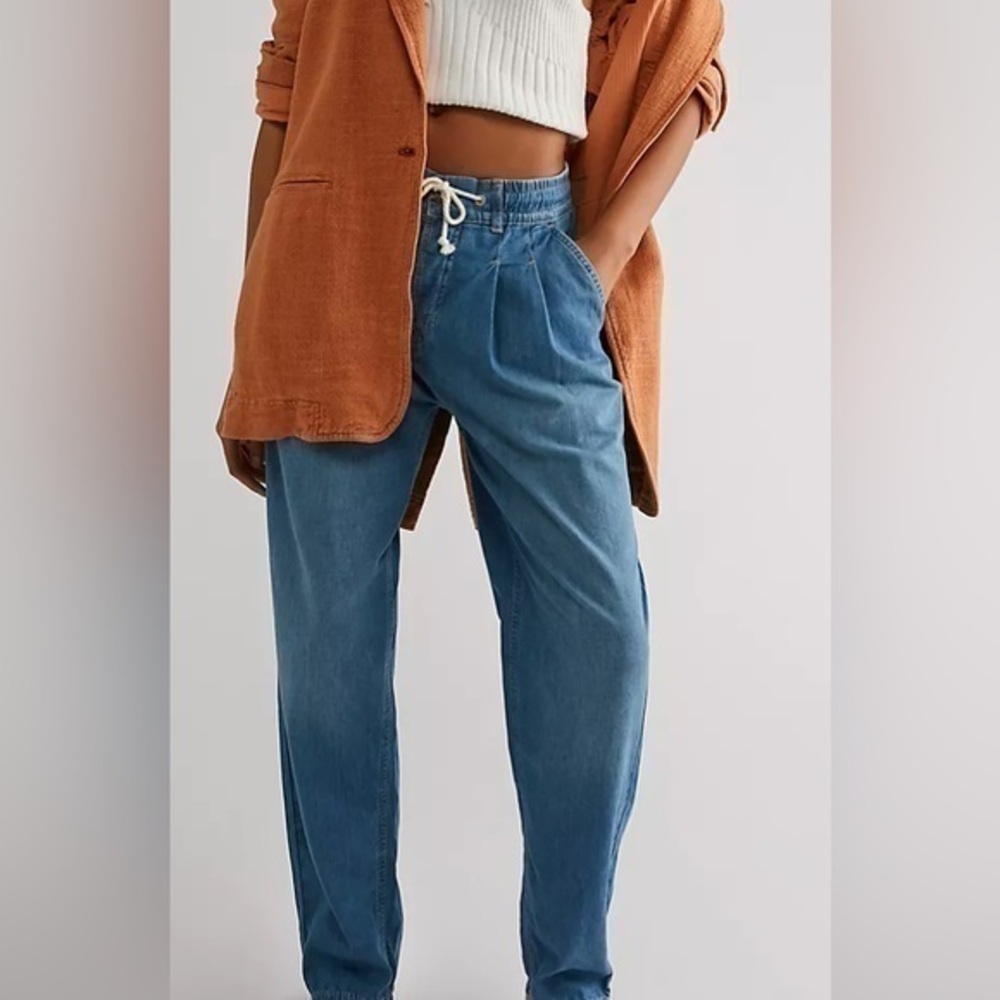 Free People Luna Denim Pull On In Stardust Blue small S=4-6